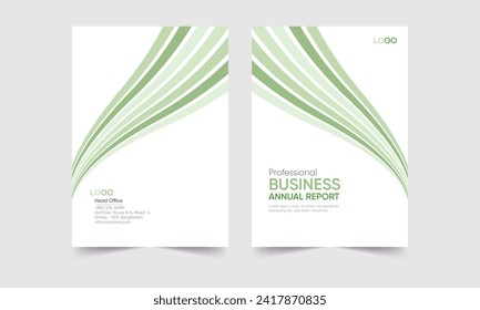 professional business annual report cover, corporate annual report cover vector