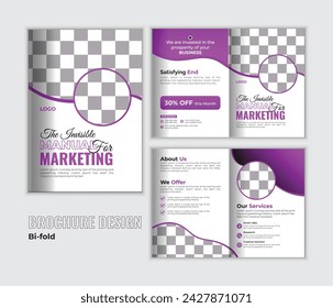 Professional business bifold brochure design template with modern style.