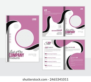 Professional Business Brochure Template, A4 Page By Fold Brochure Design,