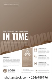 Professional business of the brown flyer. Vector illustration.