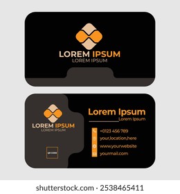 Professional Business Card With Black and Orange Color