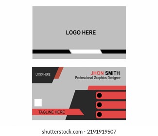 Professional Business Card With Company Name, Job Title And Address Field. Clean Business Card Mockup Front And Back Side. Vector Illustration.