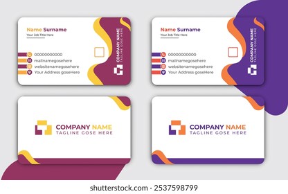 professional business card, corporate template, brand identity.