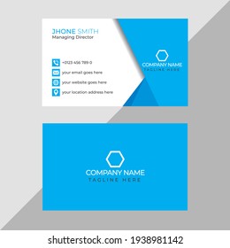 Professional business card design blue