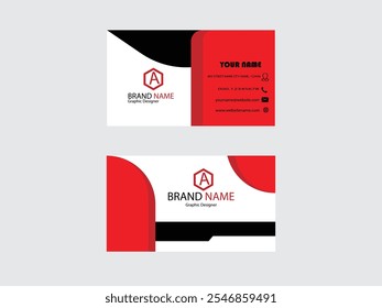 "Professional Business Card Design with Bold Red and Black Shades"