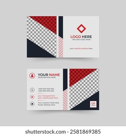 Professional business card design for corporate business marketing with image replacing area