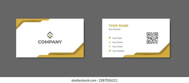 Professional Business Card Design with Creative Elegant Gold Vector Illustration