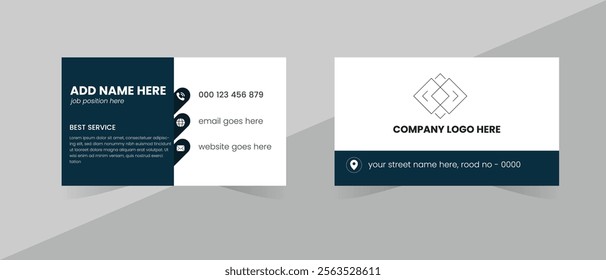 Professional business card design, and creative modern card design.