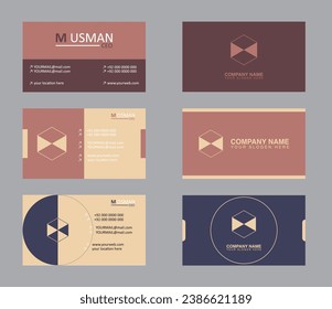 Professional business card, business card design, identity card template