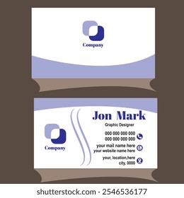 Professional Business Card Design in Light Blue and White