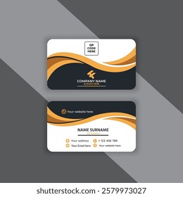 Professional Business Card Design with Modern Aesthetic. Modern business card design featuring a combination of black, white, and gold colors.