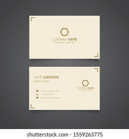 Professional Business Card Design Template. Business Card Vector Design in Gold