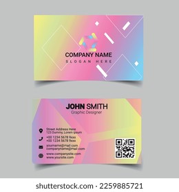 Professional business card design template for company or business. Two color simple but professional design. Compatible for business and personal use