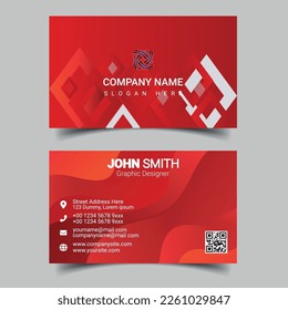 Professional business card design template for company or business. Two color simple but professional design. Compatible for business and personal use