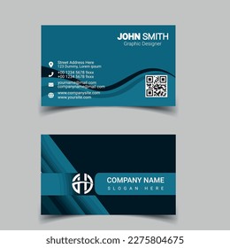 Professional business card design template for company or business. Two color simple but professional design. Compatible for business and personal use