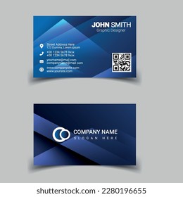 Professional business card design template for company or business. Two color simple but professional design. Compatible for business and personal use