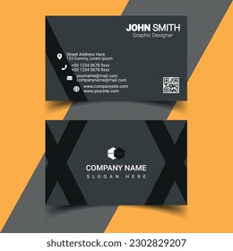 Professional business card design template for company or business. Two color simple but professional design. Compatible for business and personal use