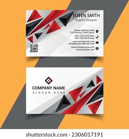Professional business card design template for company or business. Two color simple but professional design. Compatible for business and personal use