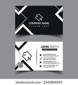 Professional business card design template for company or business. Two color simple but professional design. Compatible for business and personal use