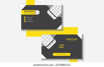 professional business card design template with unique shape combination. business card for branding, company or personal use.