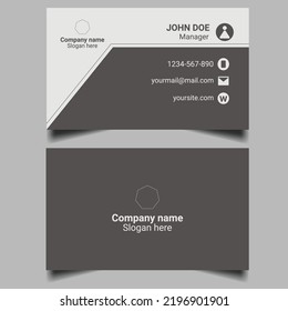 Diseño profesional de tarjetas de visita. Plantilla de tarjeta de visita de vectores. Tarjeta de visita oscura, clara y sencilla