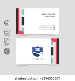 Professional business card design vector file, elegant, minimalist