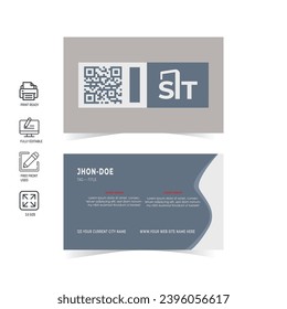 Professional business card design vector file, elegant, minimalist