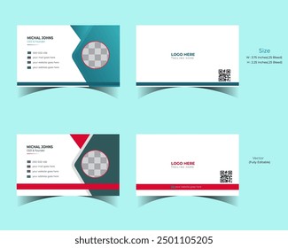 Professional business card design with vector