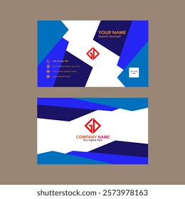 Professional Business Card Design. Business Card Vector design with blue, red, orange etc. color. Corporate business card template design by using rectangle shape.