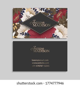 Professional Business card with floral design