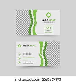 Professional business card with a horizontal layout for corporate business branding