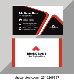 Professional Business Card in Red and Black Color Scheme