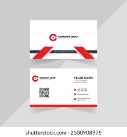 Professional Business Card in Red Color Scheme