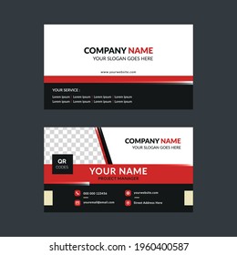 Professional business card in red and dark color