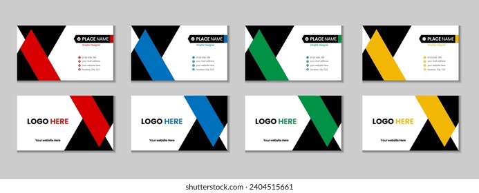 Professional business card set template design with texture and pattern, corporate visiting card, name card design with mockup