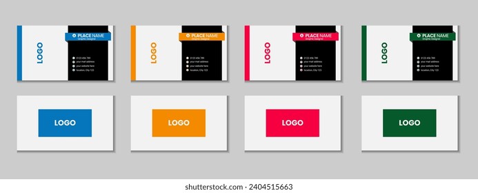 Professional business card set template design with texture and pattern, corporate visiting card, name card design with mockup