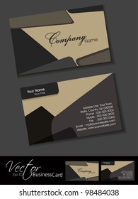 Professional business card set, template or visiting card. Artistic, abstract corporate look in dark and bright colors, EPS 10 Vector illustration.