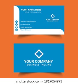Professional business card template design. Contact card for company. 
Two sided two color on the red background. 
Vector illustration.