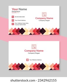 Professional Business Card Template Design With Colorful Rectangle shapes