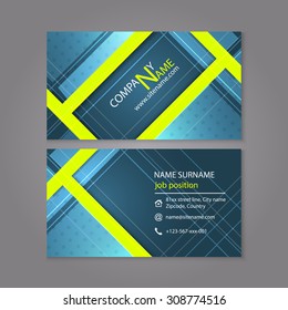 Professional business card template design or visiting card set/vector illustration for your individual or company presentation.