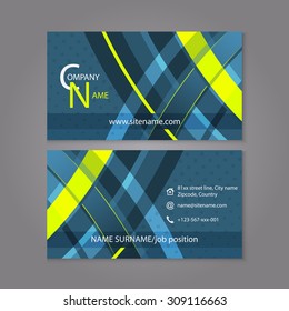 Professional business card template design. Editable vector illustration for company or individual presentation.