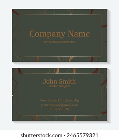 Professional business card template. Elegant vector line design.