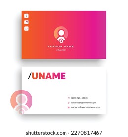 Professional Business Card Template for influencer
