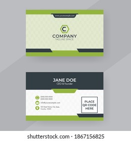 Professional Business Card Template Layout In Front And Back View.