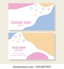 Professional business card template with soft pastel color. Vector Illustration