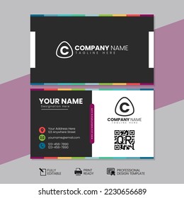 Professional Business Card Template. Unique Business Card Template. Modern Business Card Template