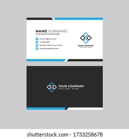 Professional Business Card Vector Template with Name Placeholder, Position, Address, Website, Phone Number and Logo Placeholder