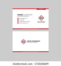 Plantilla de vectores profesionales de tarjetas de visita con marcador de nombres, posición, dirección, sitio web, número de teléfono y marcador de posición de logotipo
