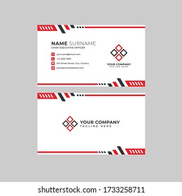 Professional Business Card Vector Template with Name Placeholder, Position, Address, Website, Phone Number and Logo Placeholder