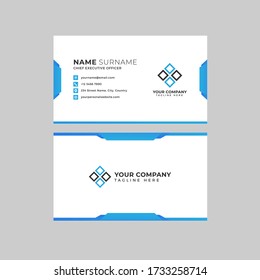 Professional Business Card Vector Template with Name Placeholder, Position, Address, Website, Phone Number and Logo Placeholder